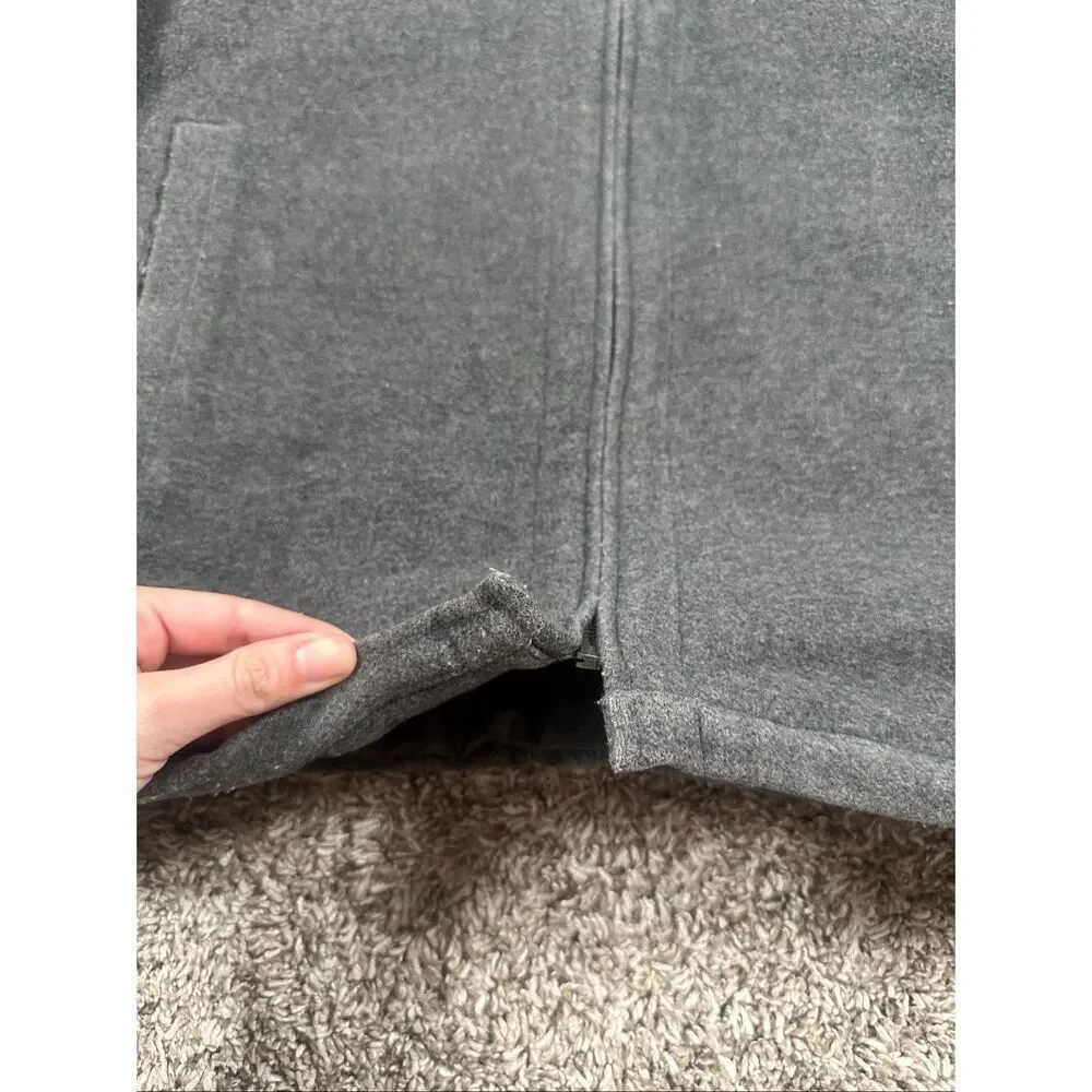 vintage y2k banana republic virgin wool cashmere gray zip up collar jacket men L